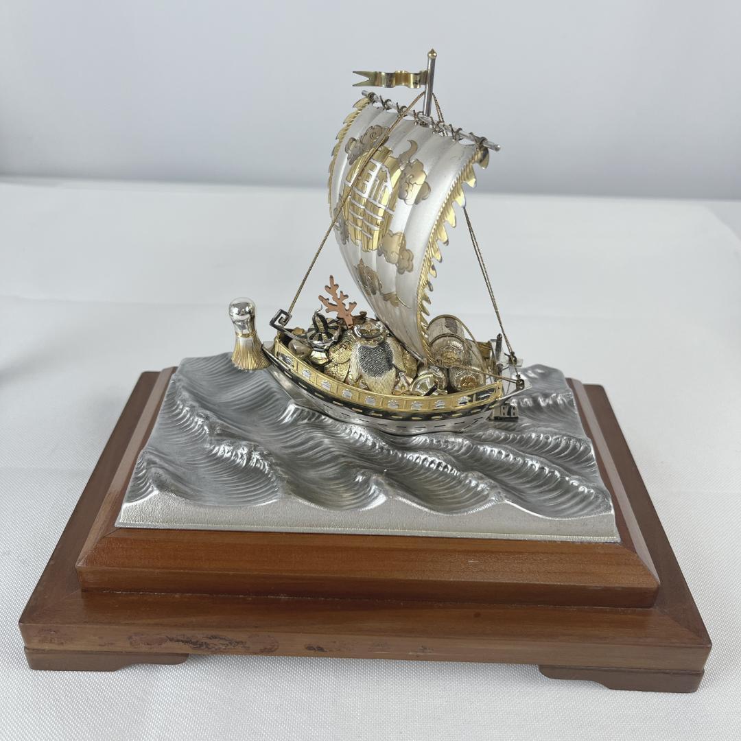 美品☘️ 関武比古造　銀製　STERLING960刻印　宝船　船重さ約131g