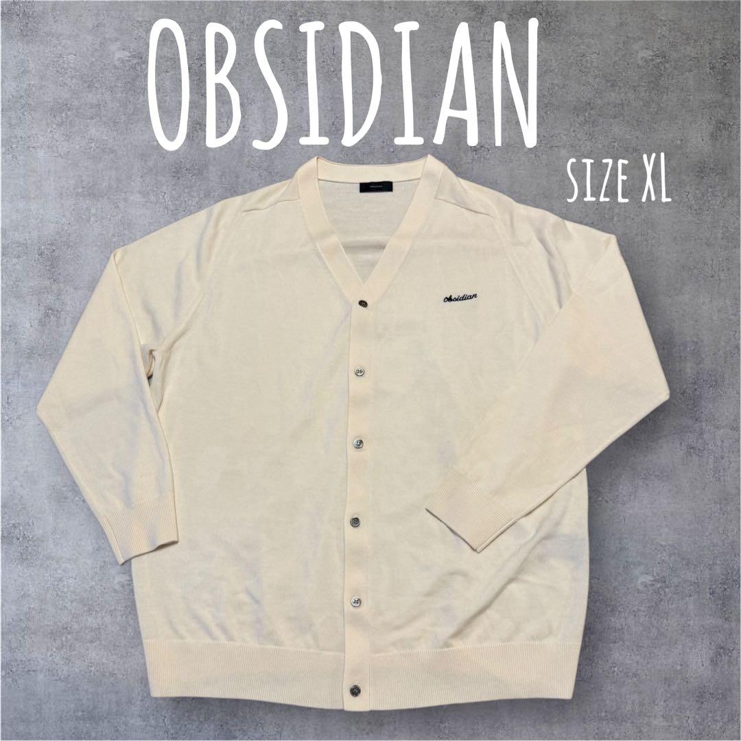 OBSIDIANオブシディアン　ゴルフウェア　ウールニットカーディガン　XL