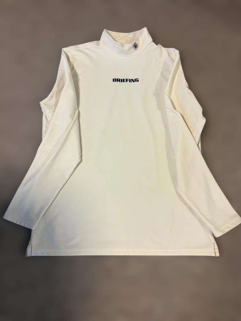美品 BRIEFING GOLF ウォーム LS ハイネック XL ベージュ