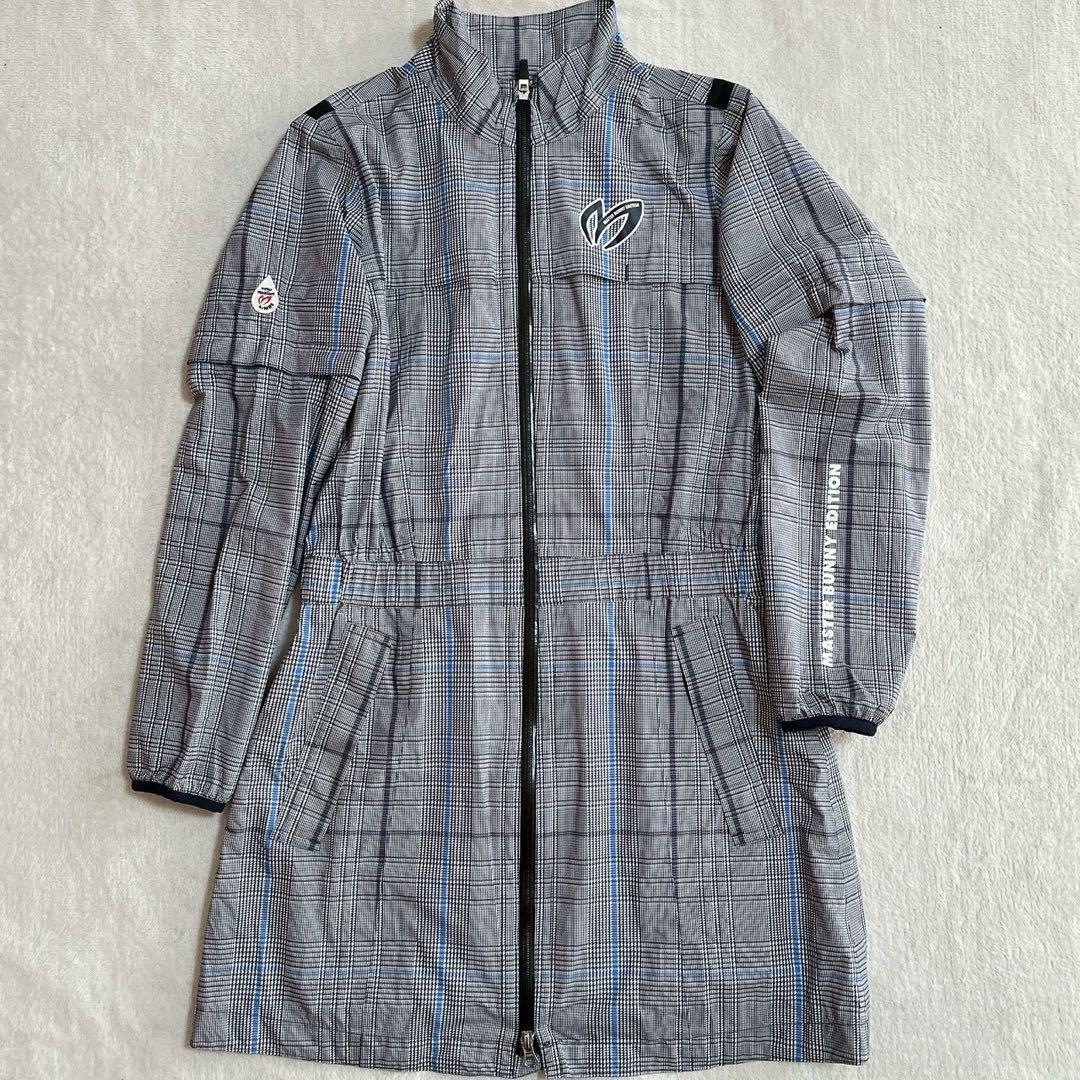 美品　マスターバニー　2way 千鳥　チェック　レインワンピース　レインコート