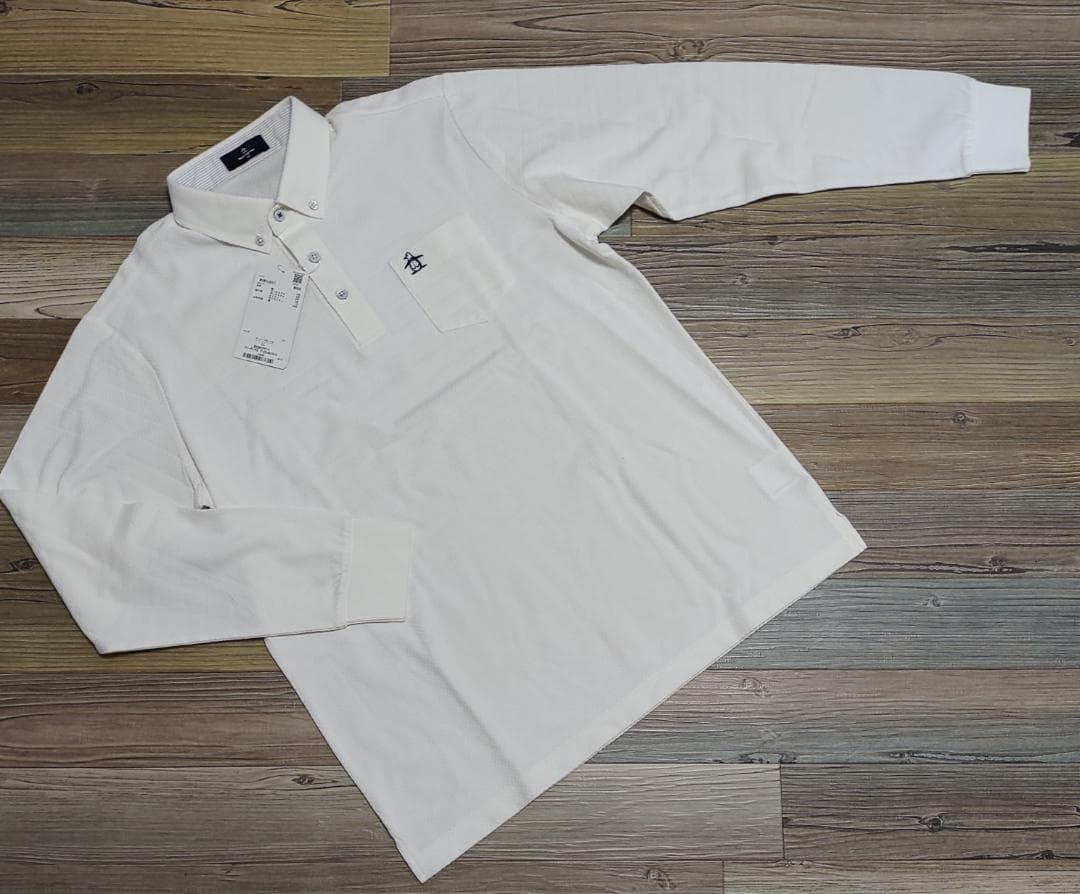 新品！⛳️マンシング⭐ジャガードボタンダウンポロシャツ LL 白