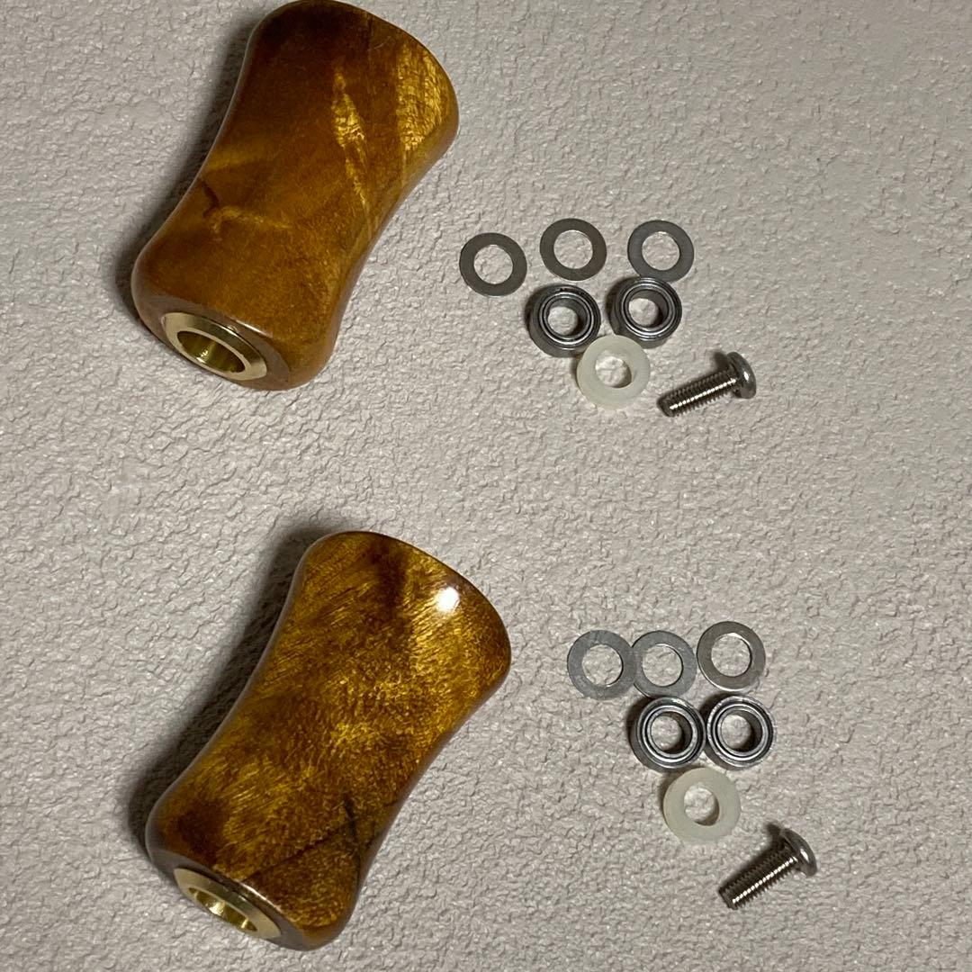 木目がカッコいい ウッドハンドルノブ 2個 シマノタイプa ダイワs G