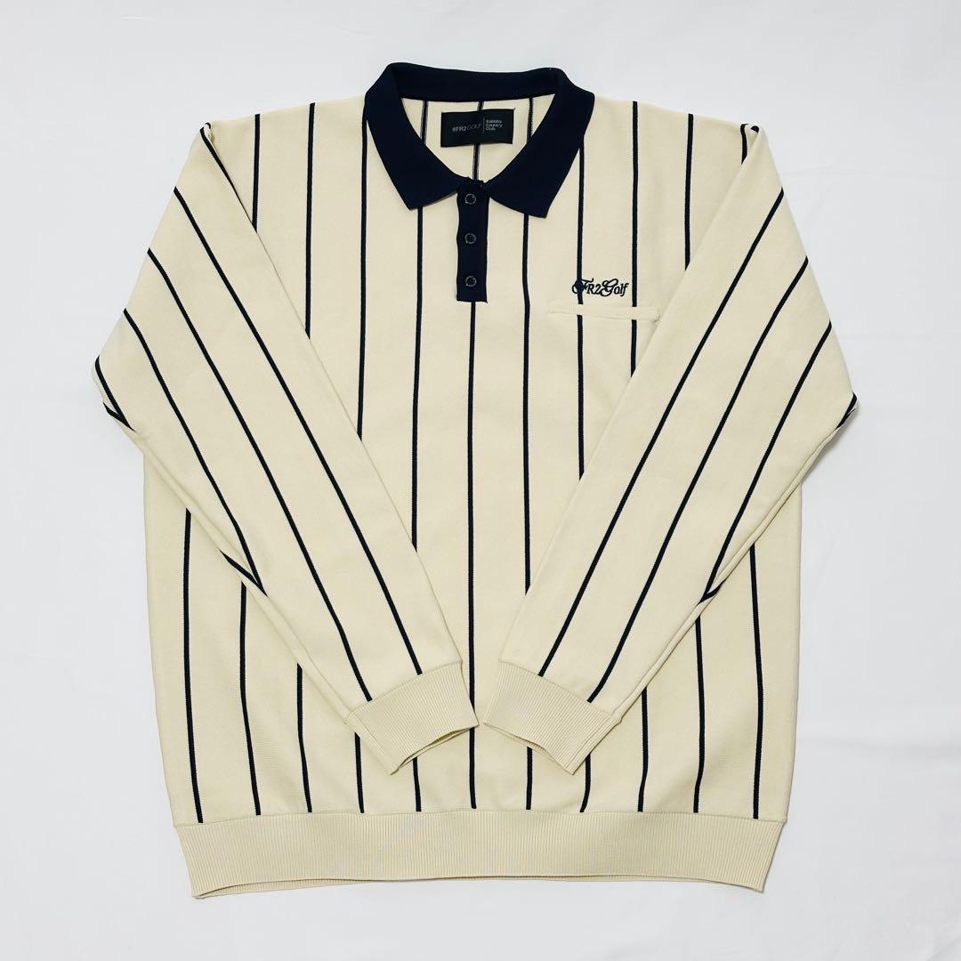 【極美品】#FR2GOLF ロングスリーブ ニットポロシャツ ベージュ Lサイズ