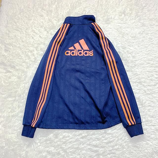 大きいサイズ✨️ビッグロゴ adidas ジャージ上下 ネイビー×オレンジ