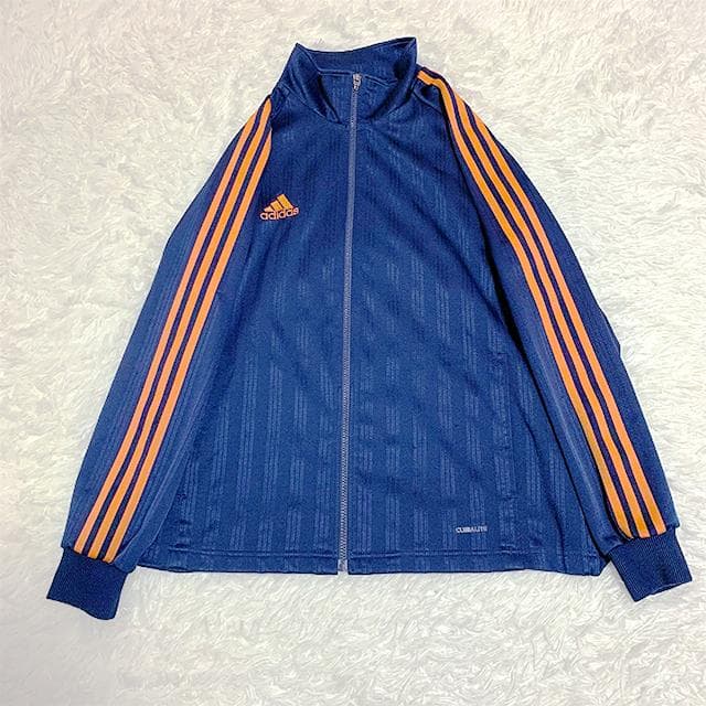 大きいサイズ✨️ビッグロゴ adidas ジャージ上下 ネイビー×オレンジ
