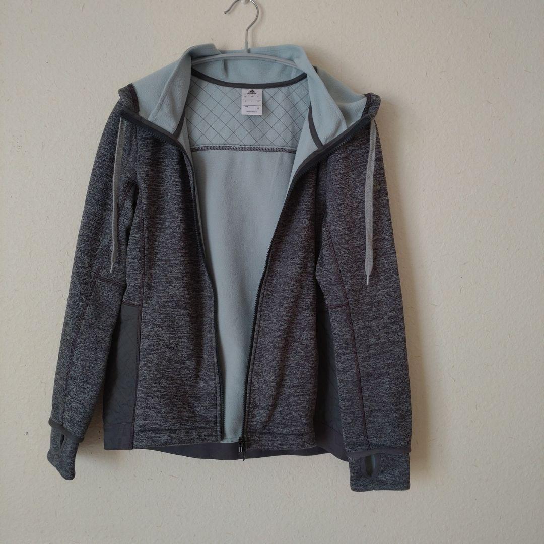 adidas フリースジャケット M グレー