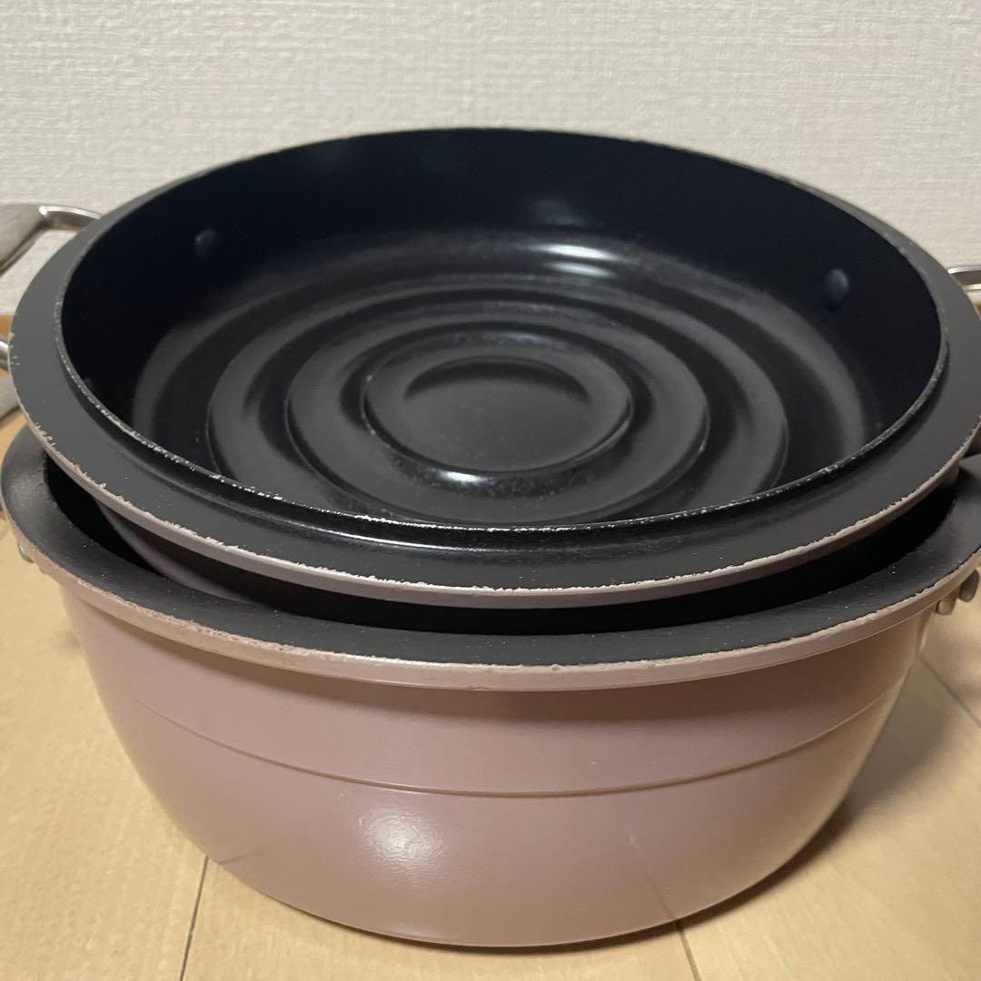 北陸アルミニウム HAMON アルミ鋳造 琺瑯鍋 21cm 薄桜
