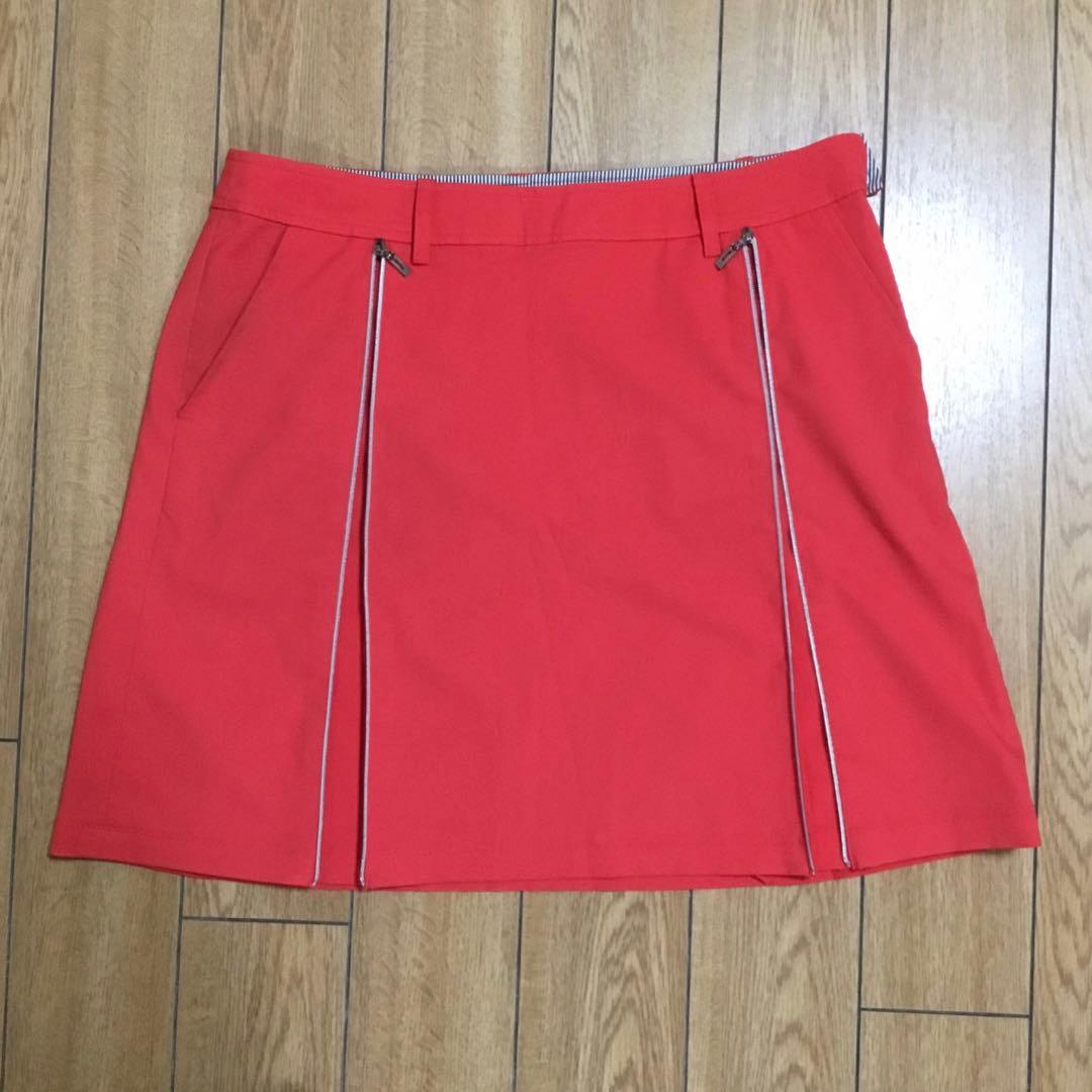 美品　LANVIN ランバン　レディース　ゴルフウエア　赤　ミニAラインスカート