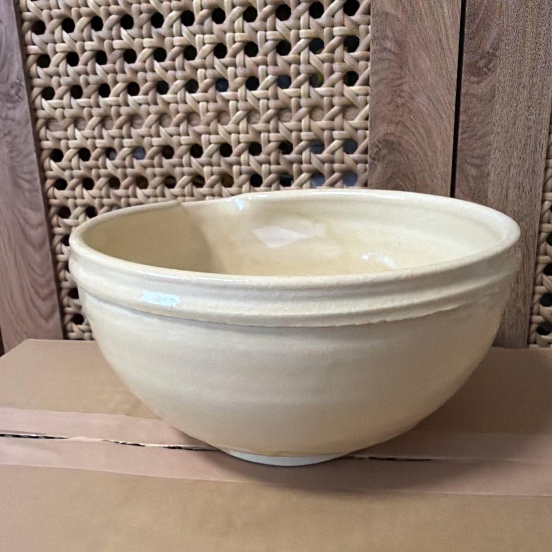 上田光春 古来窯 粉引戸之鉢 木箱・栞付き 共箱 陶器 作家物