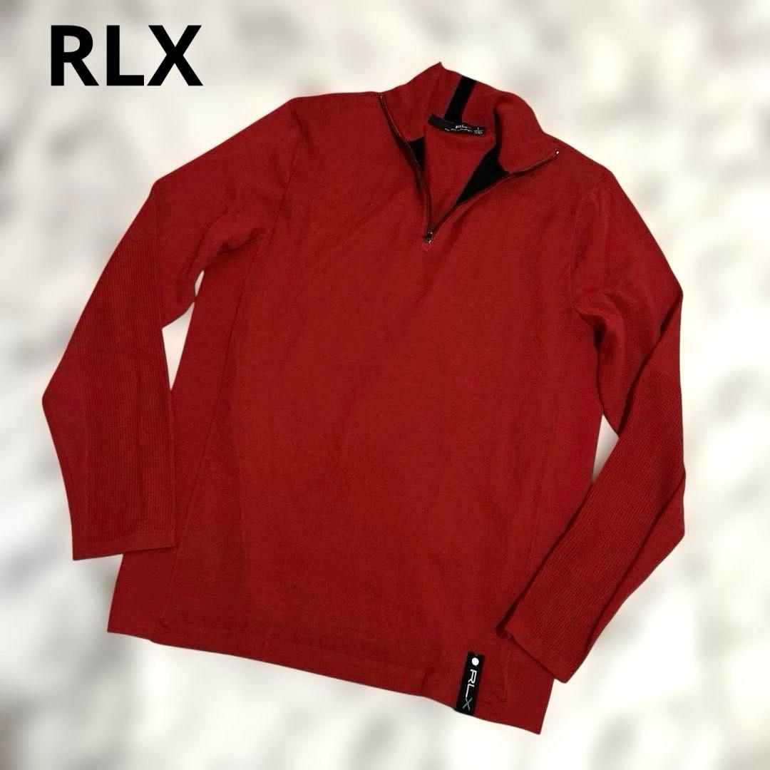 極美品☆RLX ラルフローレン　ゴルフウェア　長袖ニット　レッド　Mサイズ相当
