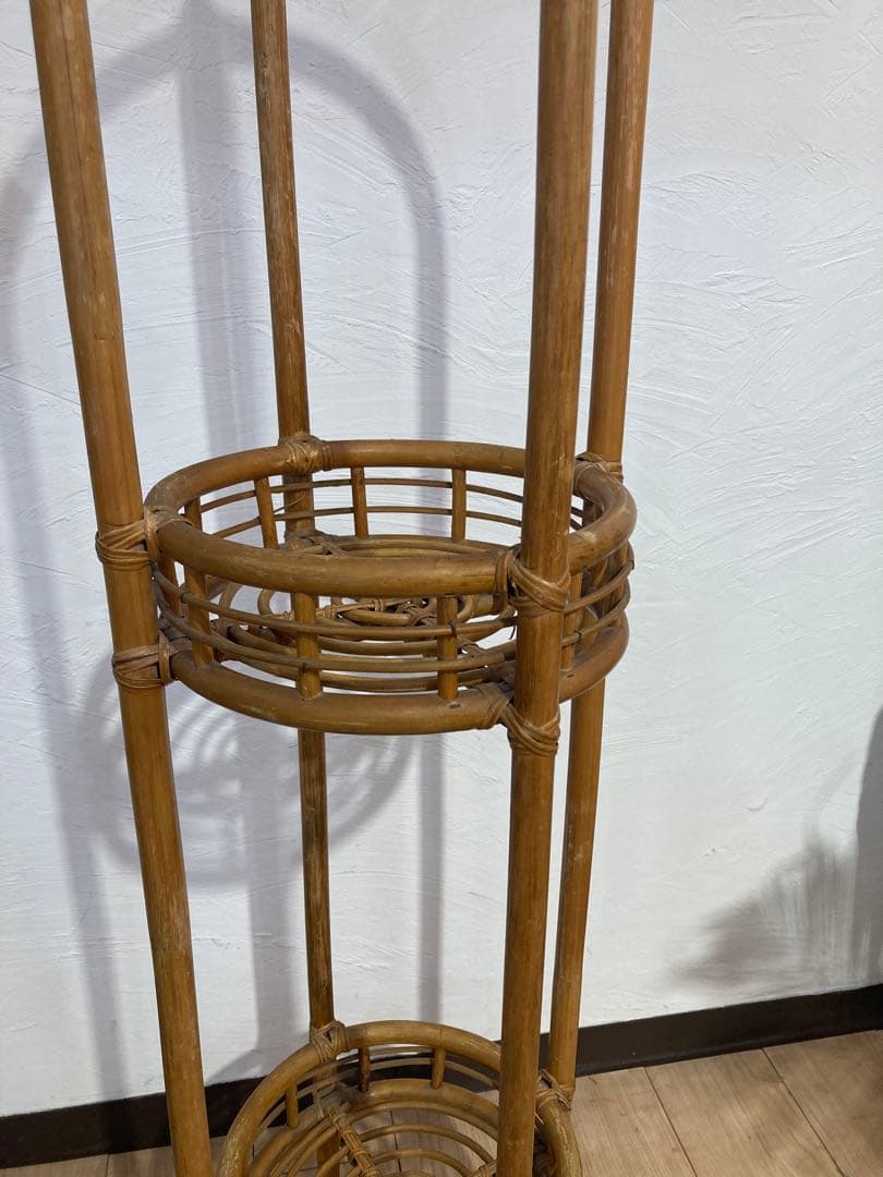 ラタン　フラワースタンド　アンティーク