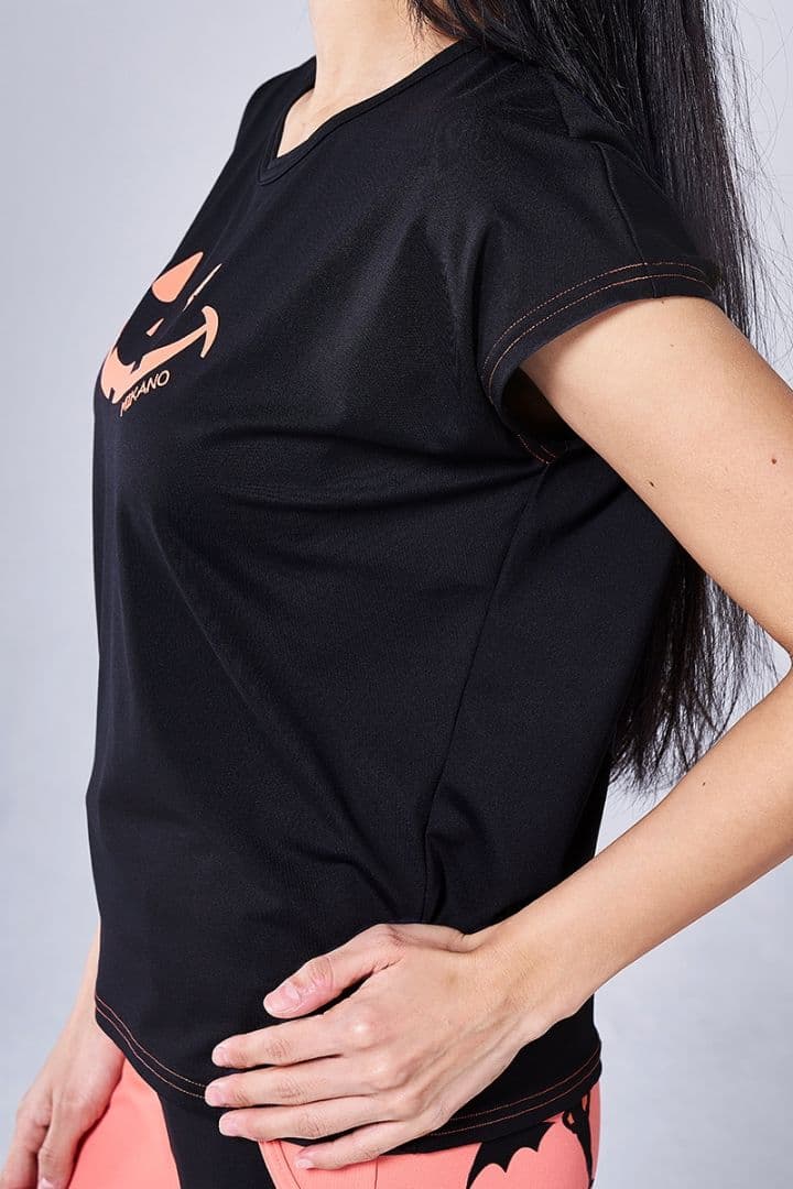 ミカランセMikano ハロウィンジャック・オー・ランタンTシャツ　ブラック