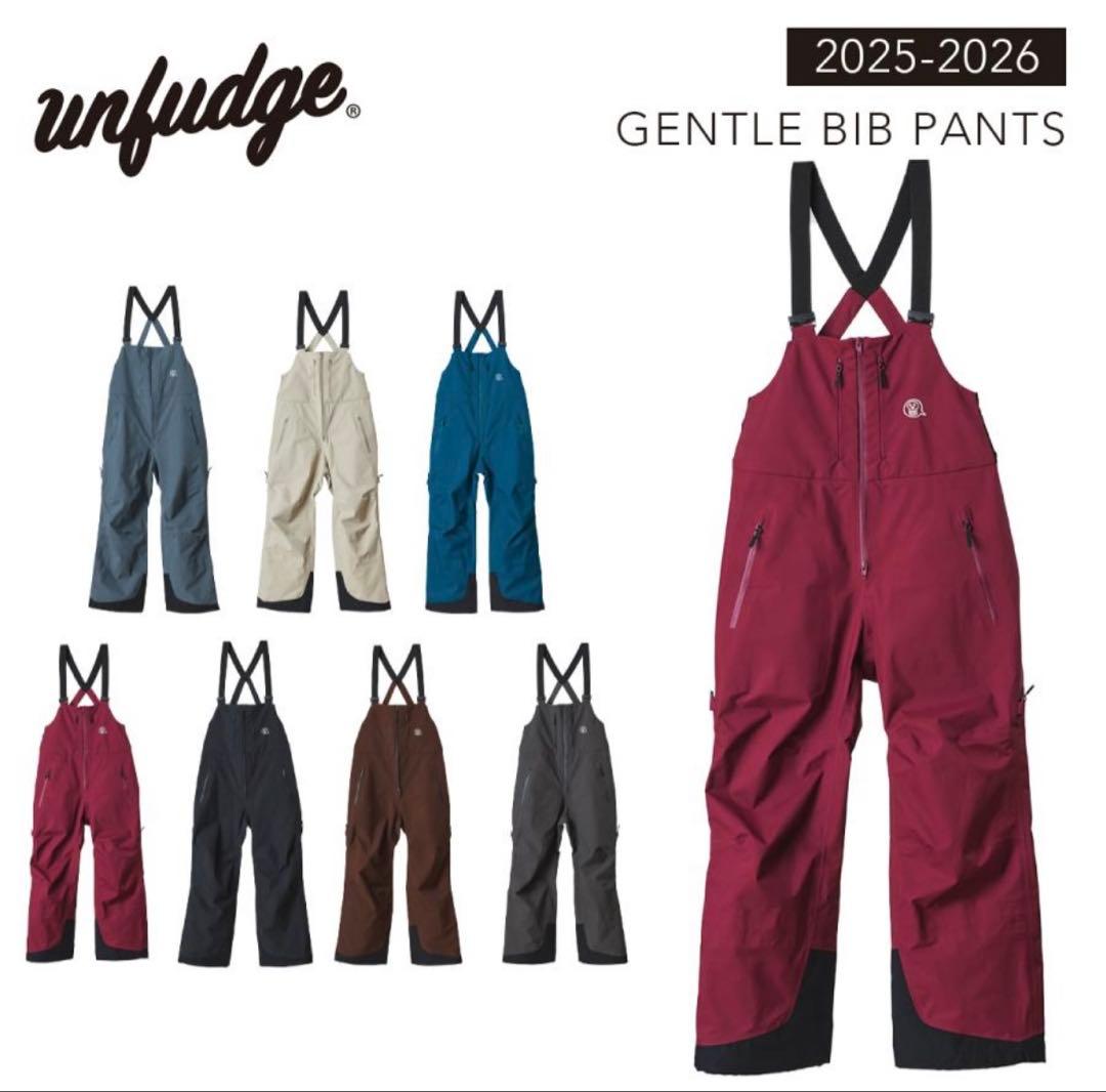 unfudge GENTLE BIB PANTS ブラック Lサイズ 25-26