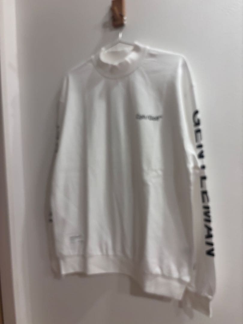 ロゴモックネックシャツ　ホワイト　XL