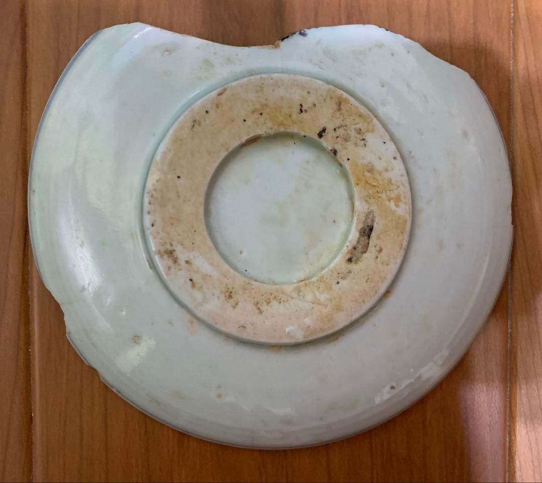有田外山一本松窯　染付五寸皿　陶片　珍品　希少