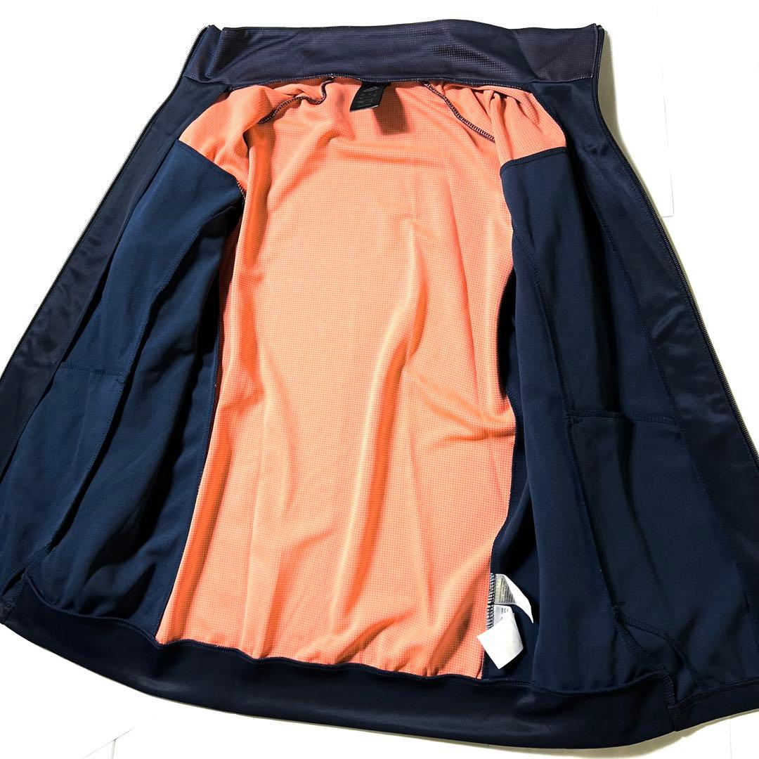 【美品】アディダス　スリーストライプ　トラックジャケット　ジャージ　ネイビー　O
