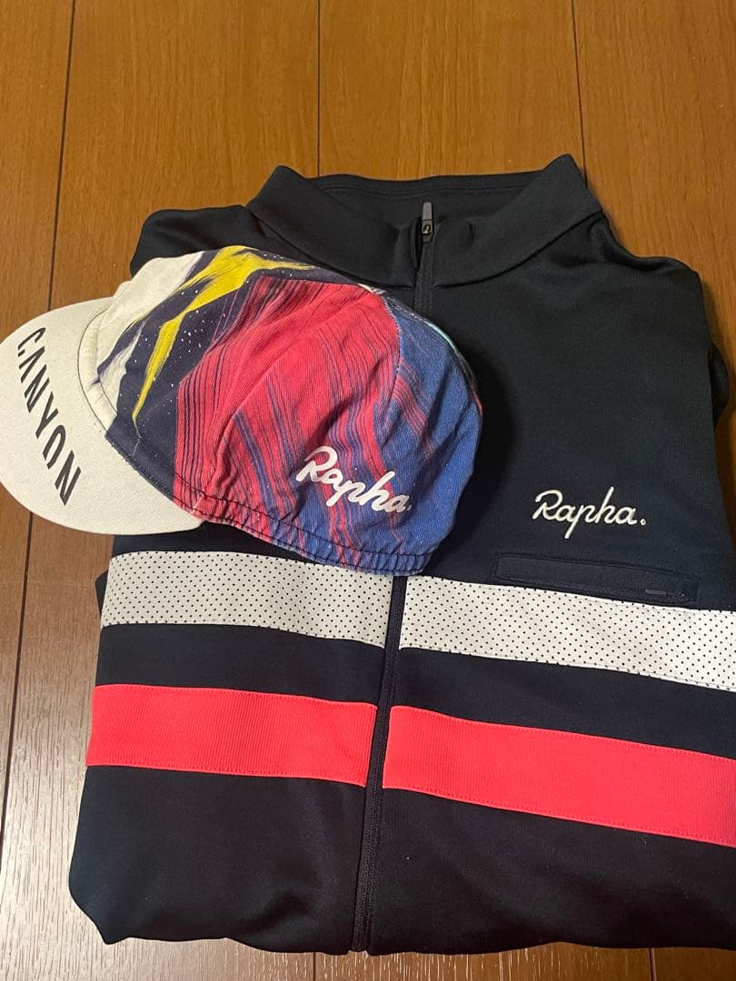 Rapha ブルベジャージ Lサイズ　ネイビー　おまけキャップ付き