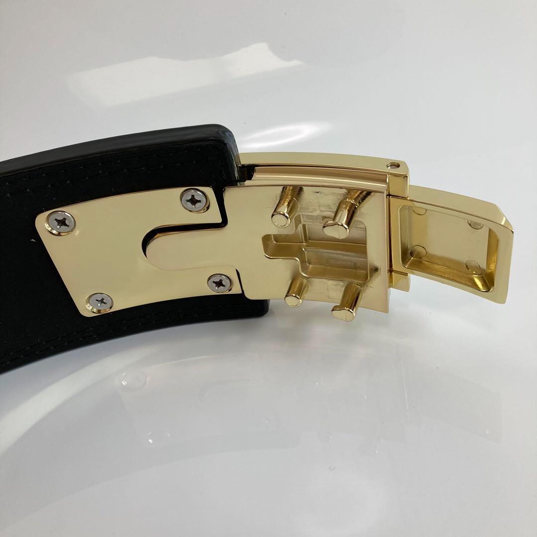 パワーベルト レバーアクション Sサイズ ワンタッチ可変式　ブラック×ゴールド