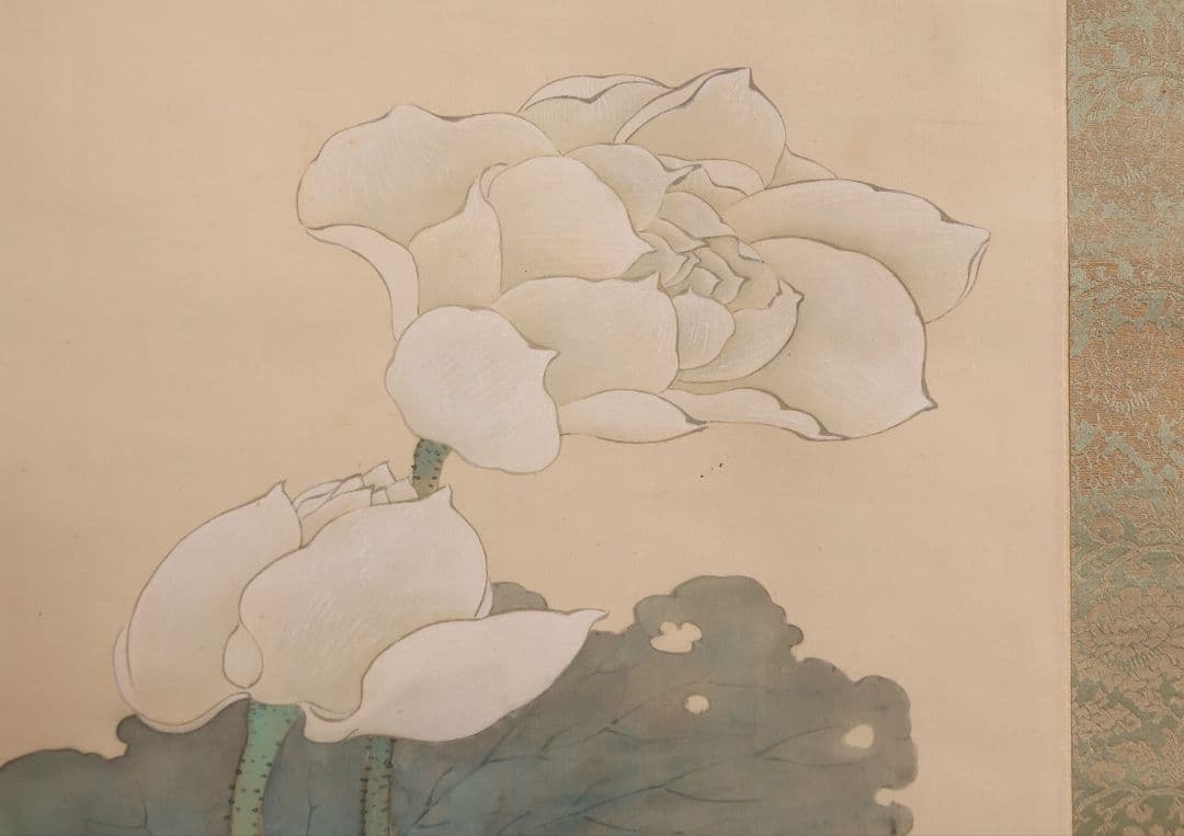 【真作】日本画 山科杏亭 花鳥図 絹本 双幅 掛軸 共箱 鳩 翡翠 MB273