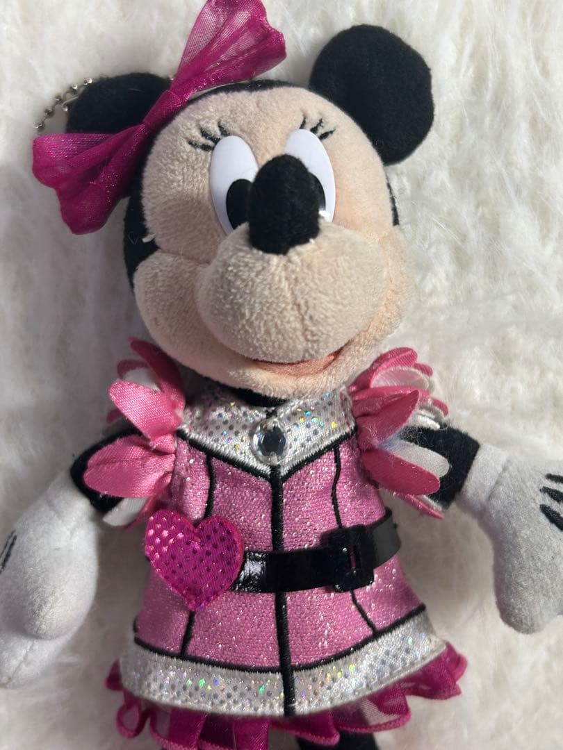 ディズニー ミニー クラブマウスビート ぬいぐるみバッジ キーホルダー ピンク