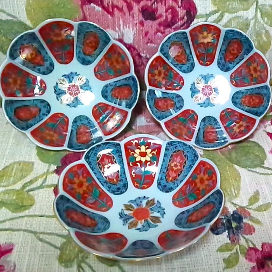 追加可 新品 林九郎窯 十方割花地紋小鉢 金彩輪花鉢 古伊万里 波佐見焼