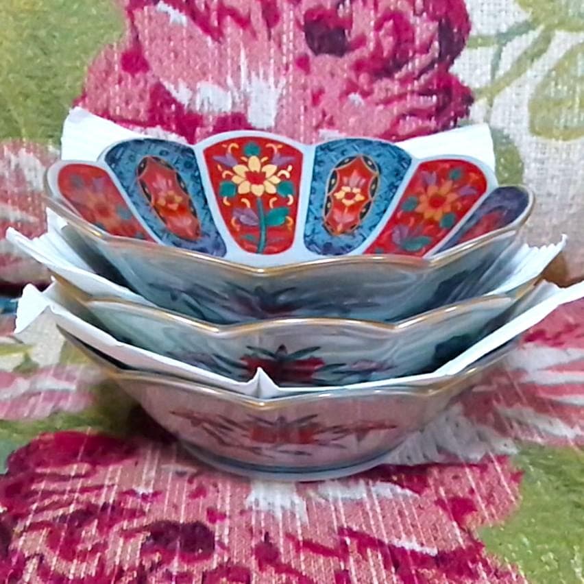 追加可 新品 林九郎窯 十方割花地紋小鉢 金彩輪花鉢 古伊万里 波佐見焼