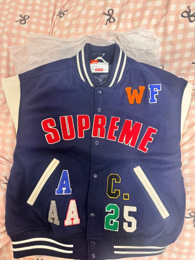 ウェア Supreme Praises Varsity Jacket Navy L
