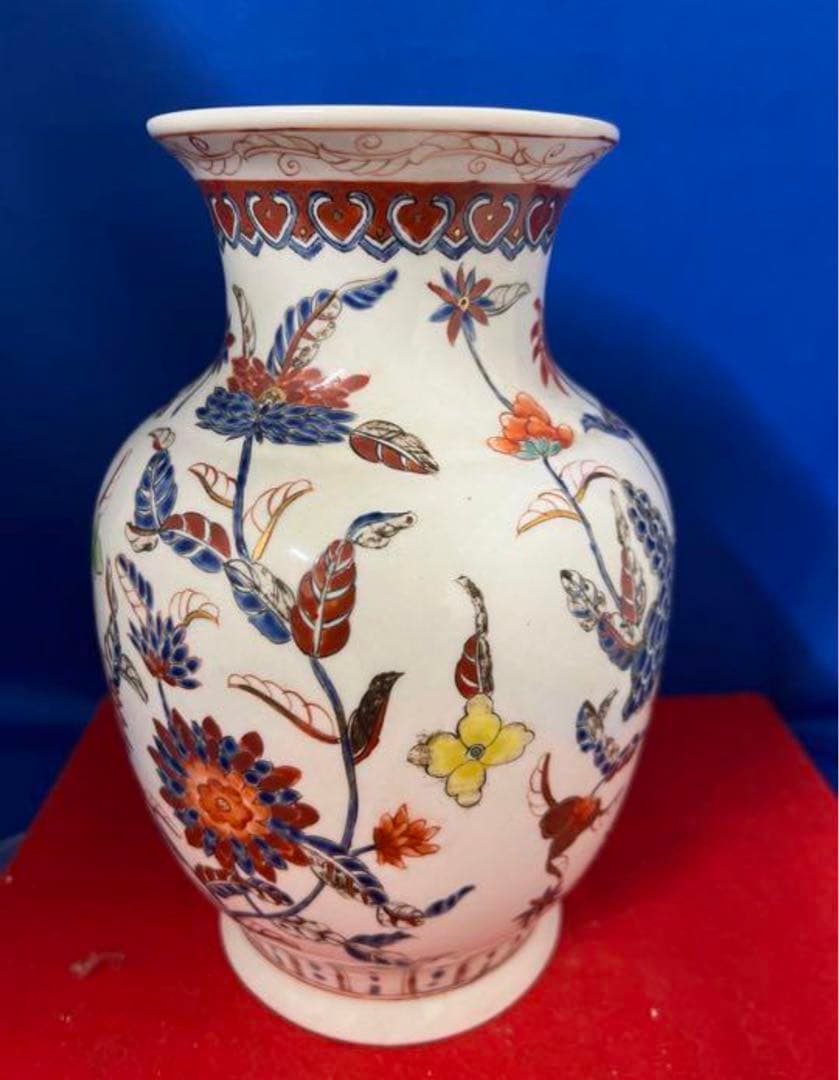中国古美術　清時代金彩.粉彩花卉花瓶　【大清同治年製】在銘　古美術y201