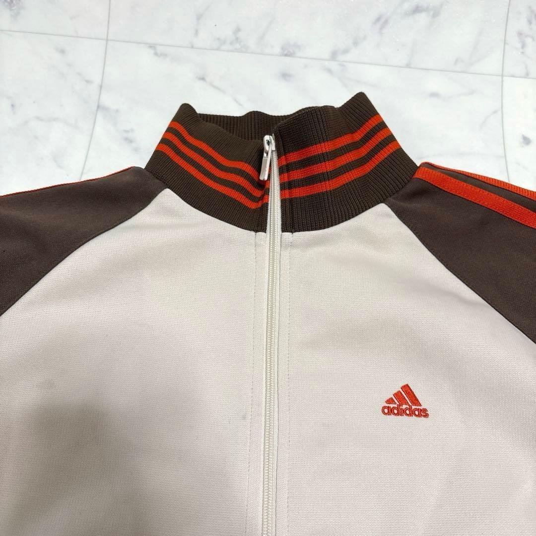 希少！adidas アディダス トラックジャケット 刺繍ロゴ クリーム ブラウン