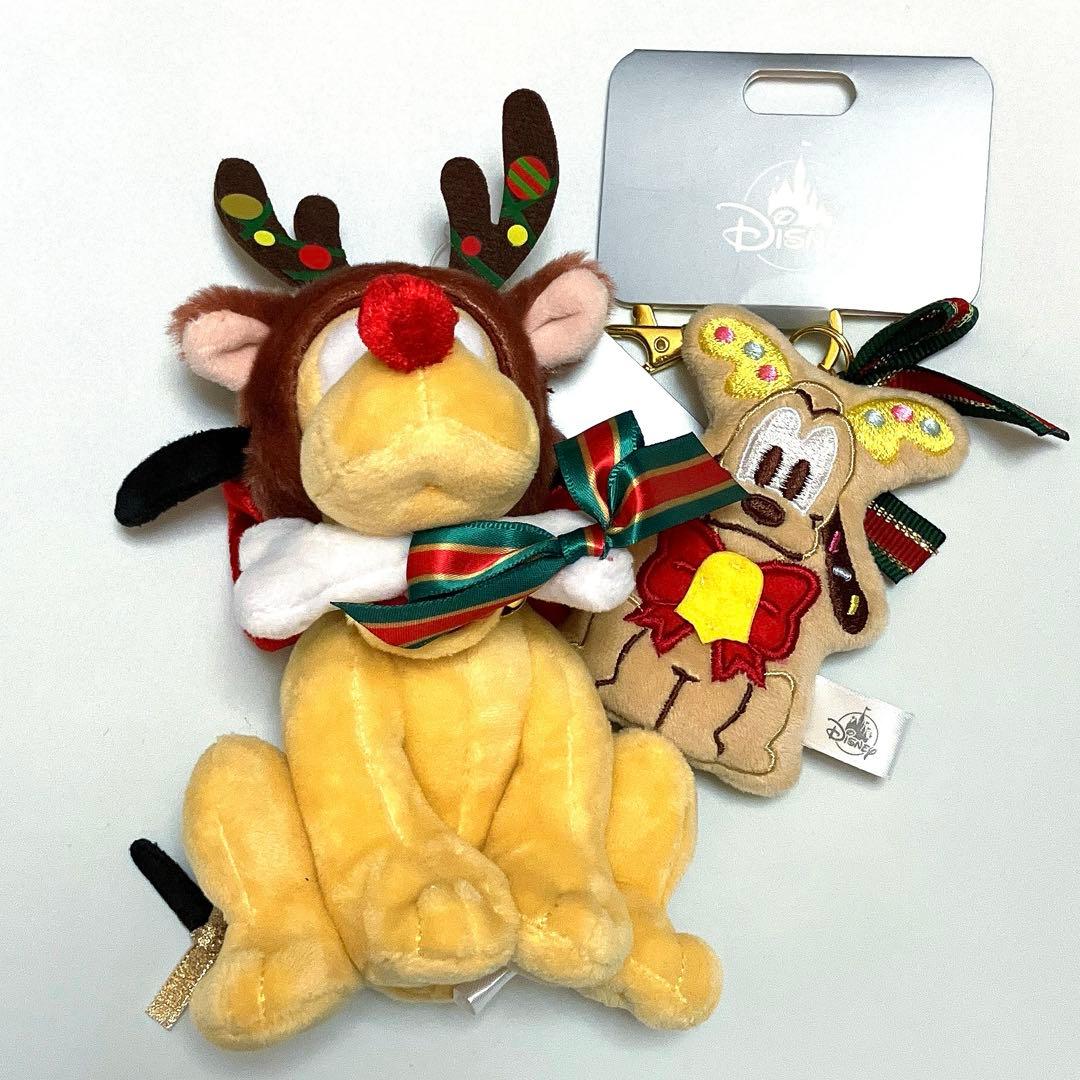 日*諒様 新品　ディズニー　プルート　ぬいぐるみキーホルダー２点セット　クリスマ