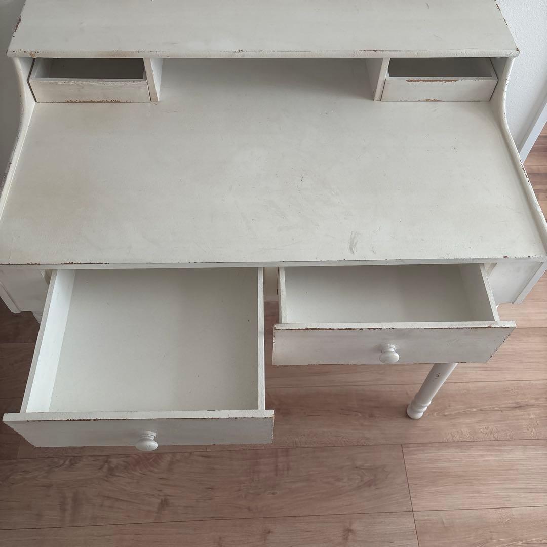 アンティーク風　ライティングデスク　机　ホワイト家具