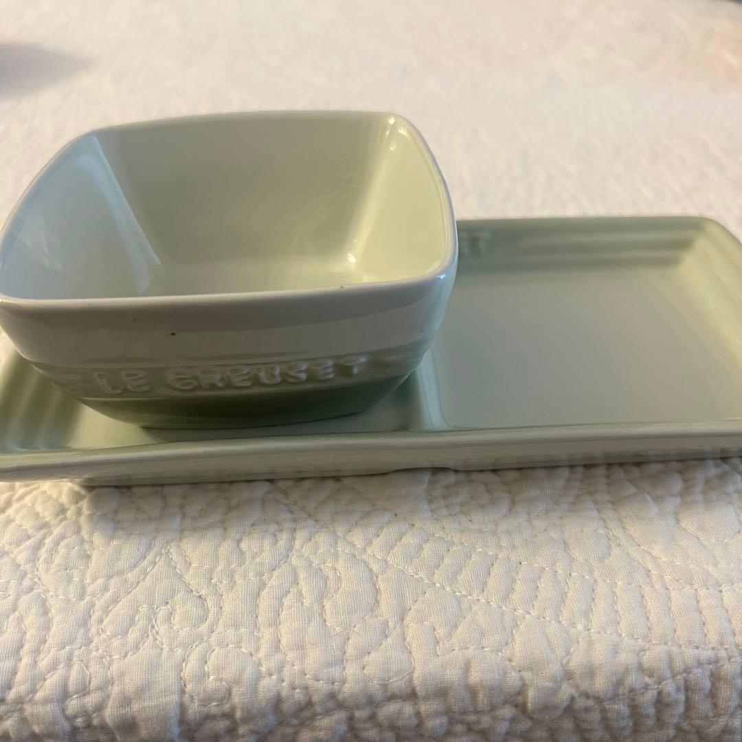 ㉖LE CREUSET ヤクミプレート 小鉢付き ワサビ 2セット ルクルーゼ