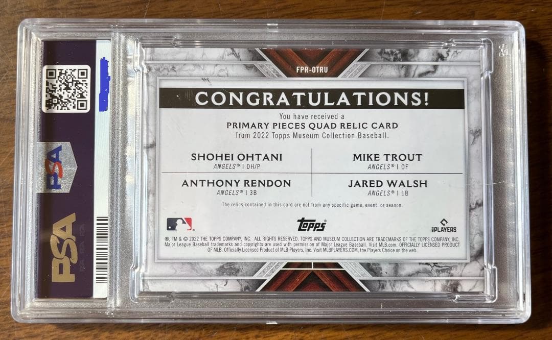 大谷翔平 TOPPS MUSEUM COLLECTION RELICS カード
