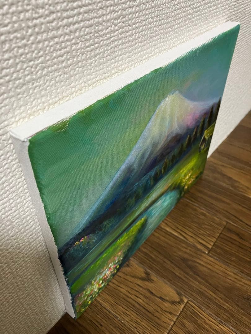 ☆ HaRu 富士山 忍野 富士1点物 真作 原画 絵画 油絵 ♪ F3
