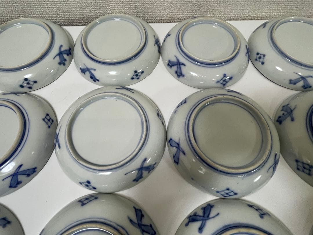 【現状品】古伊万里 金彩 色絵 染付 陶器 花柄 小皿 割烹 懐石 15枚 ①
