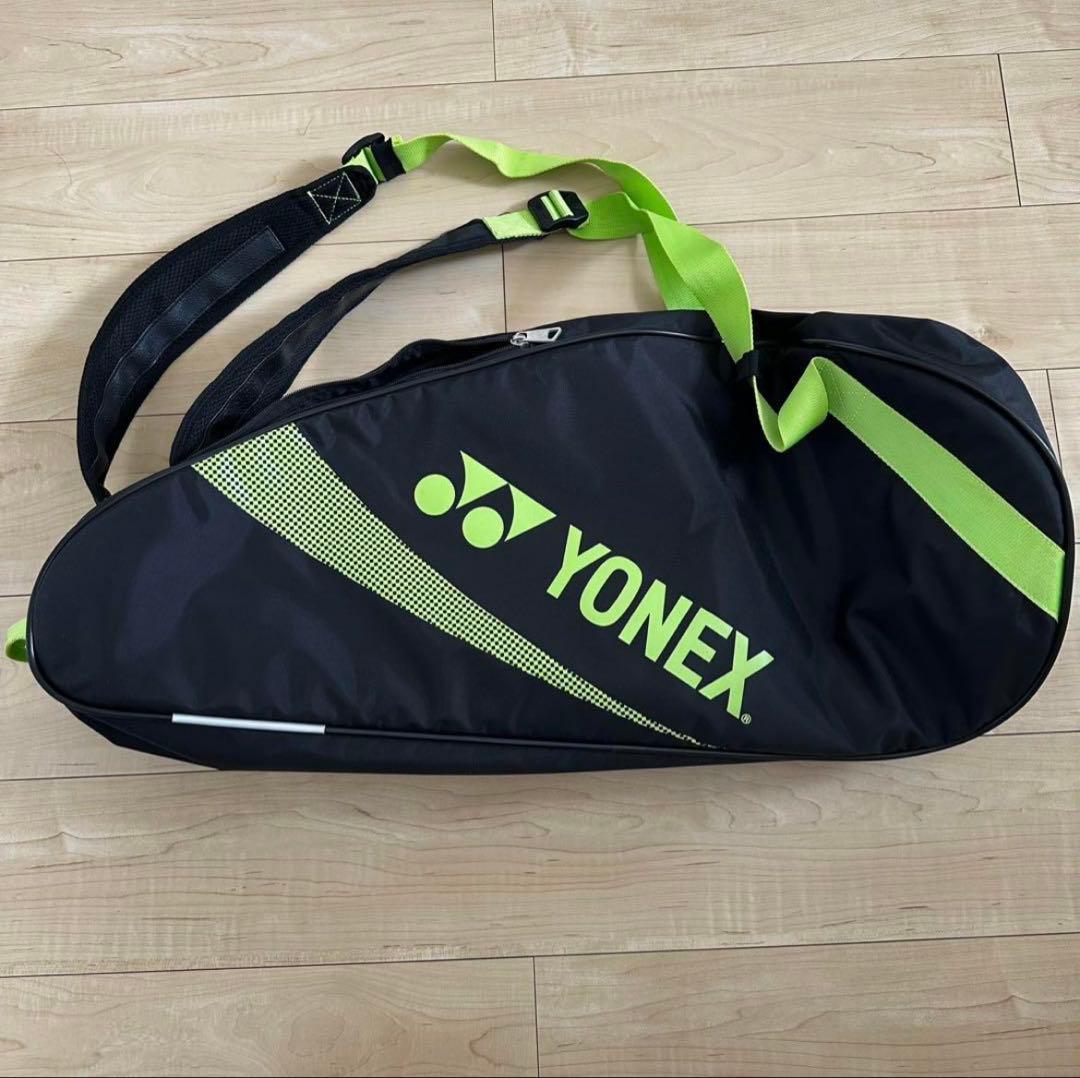 [美品] YONEX バドミントンバッグ 黒/黄緑