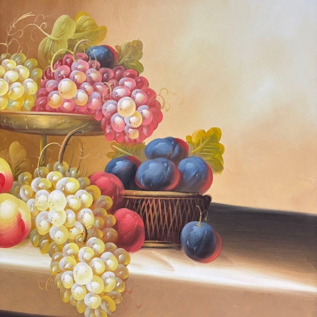 手描き 水彩油画 静物画 潘鸿海 作品図 中国絵画 約70×100cm 未表装