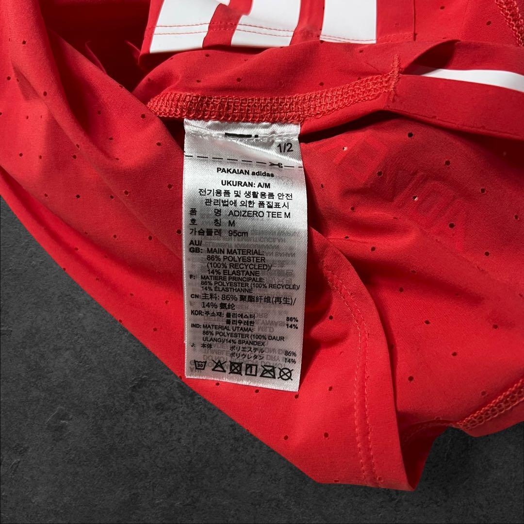 adizero ランニング　半袖 Tシャツ　赤　M