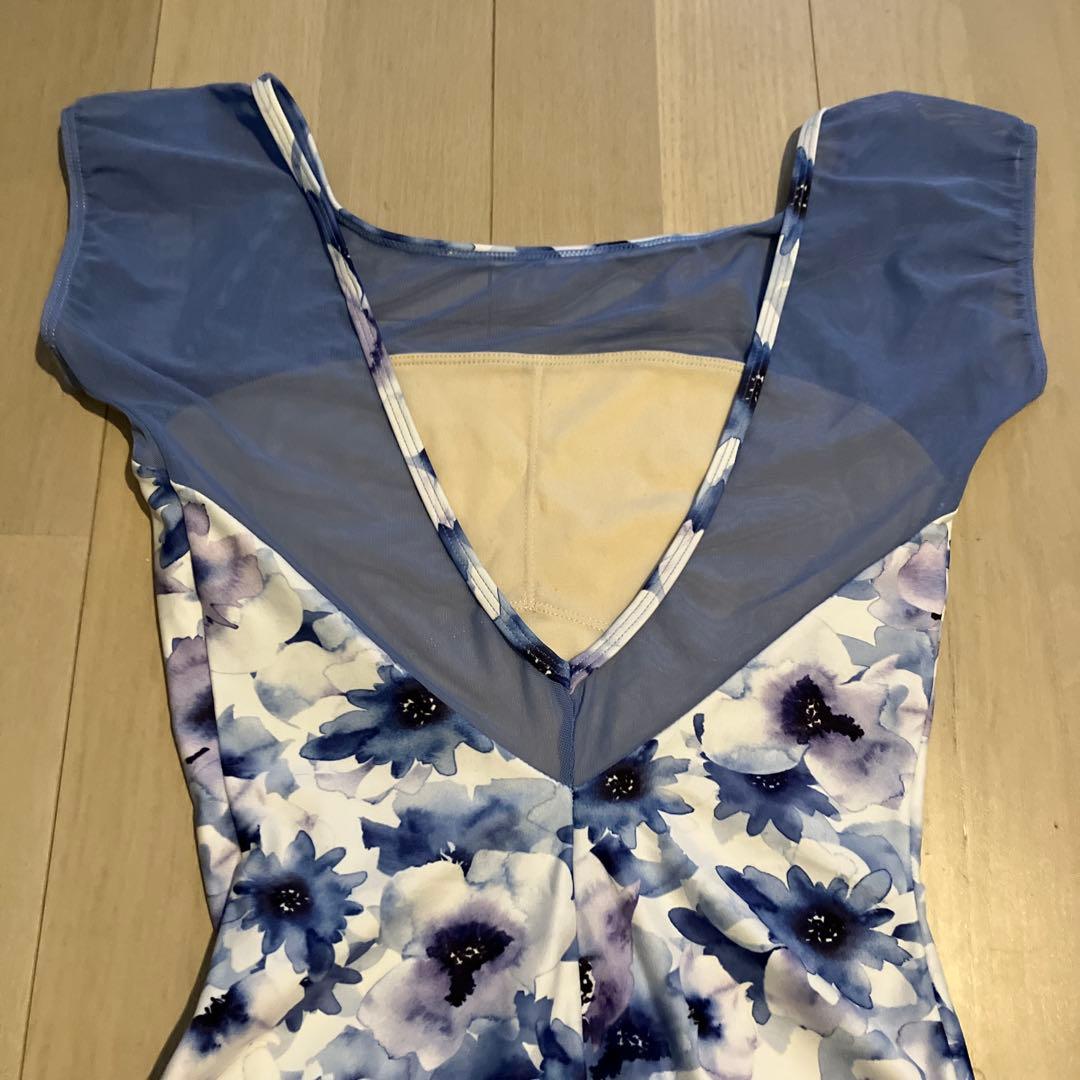 ★美品！希少！チャコット　美しいバレエレオタード　ブルーメッシュ　M ★