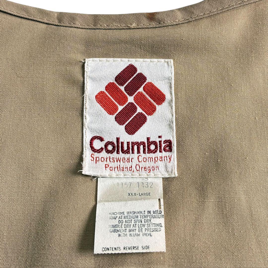 70s 80s Columbia フィッシングベスト XXXL ベージュ 旧タグ