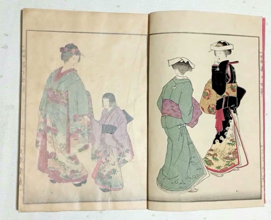 稀本都乃面影（着物図柄46図人物4図柄計50図柄)神坂吉隆（雪佳)明治23年出版