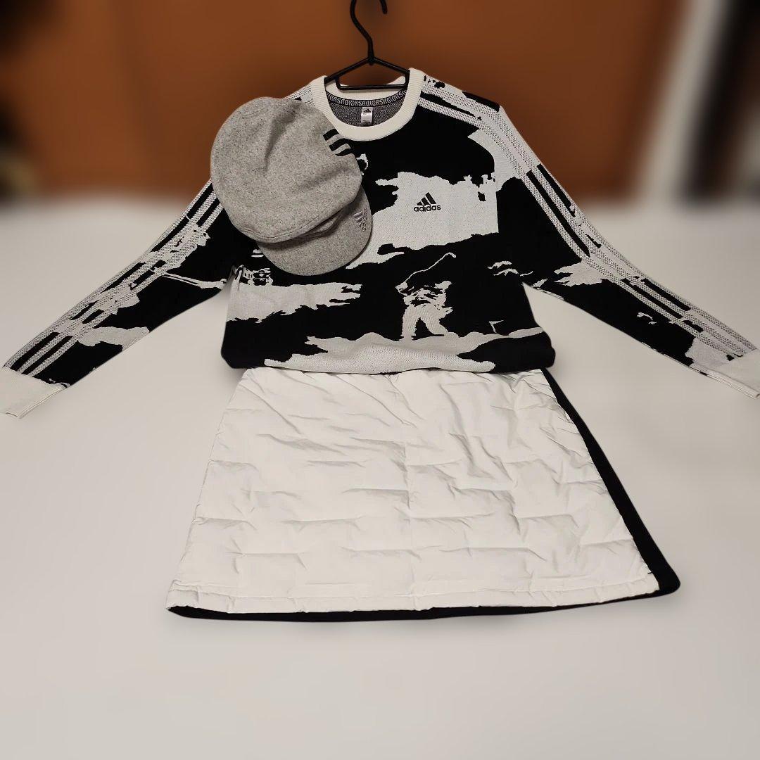 adidas 長袖シャツとスカー卜セット