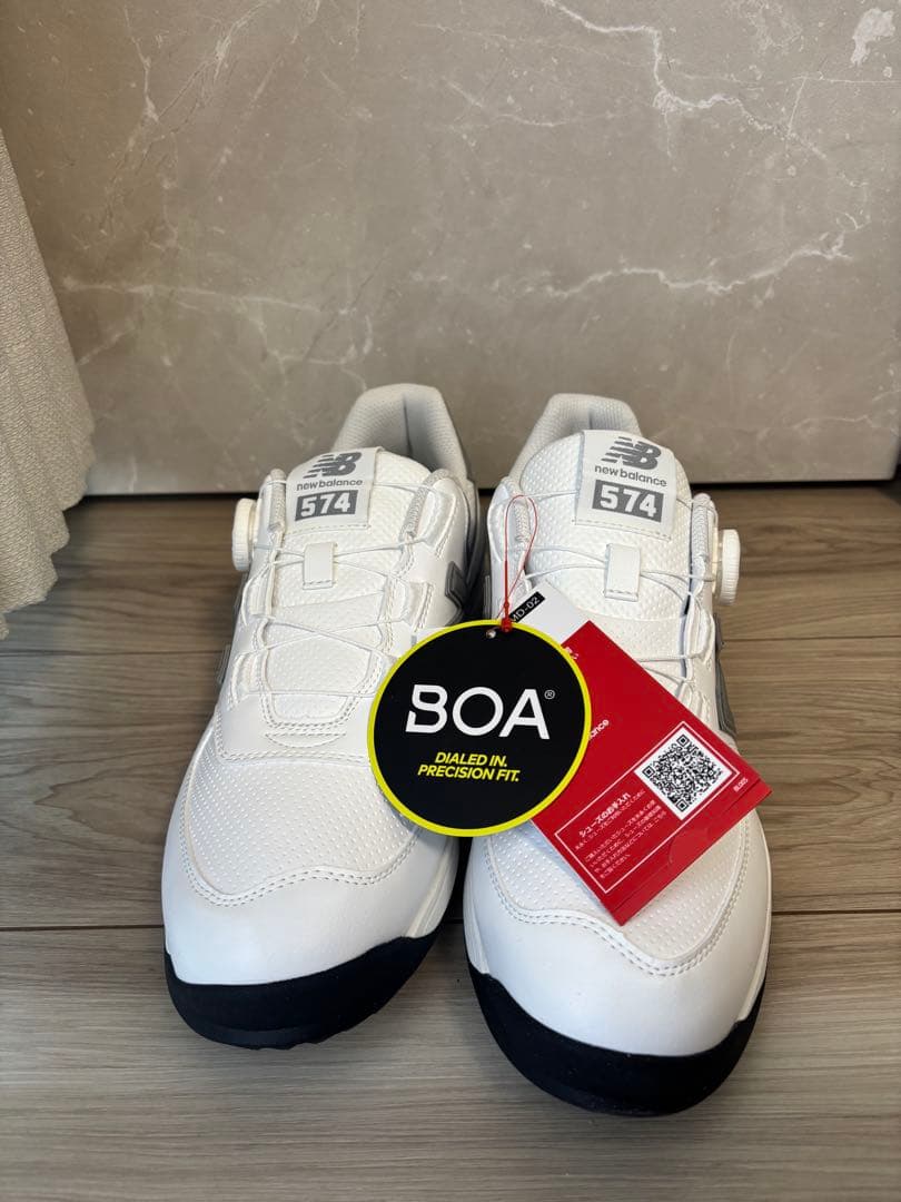 New Balance 574 ゴルフシューズ ホワイト/シルバー