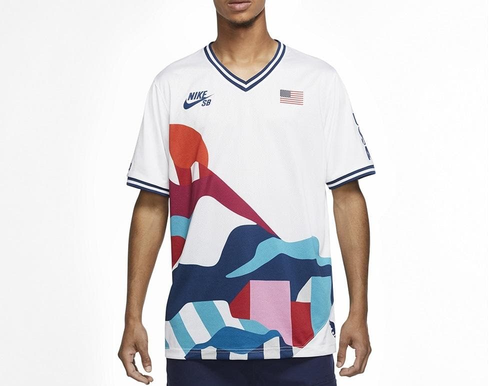 新品 NIKE SB USA VNECK JERSEY QS Tシャツ (S Ⓗ