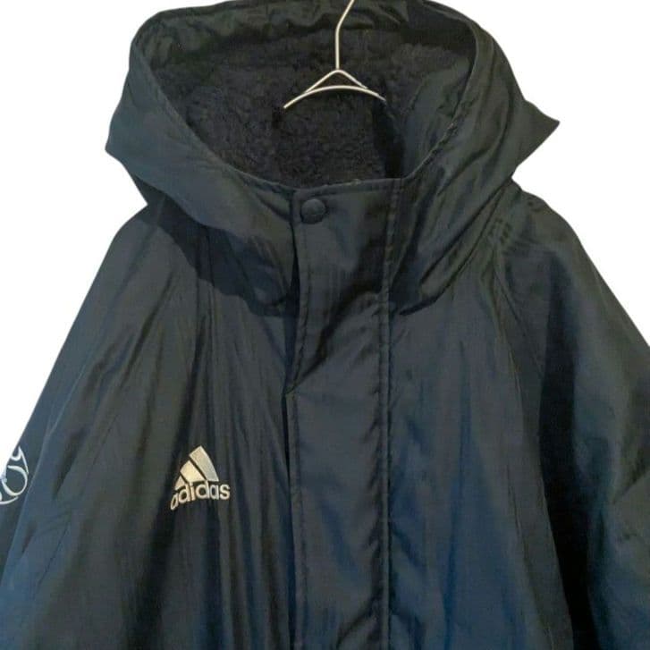 adidas アディダス ブラック ロング ベンチコート 裏ボア Mサイズ