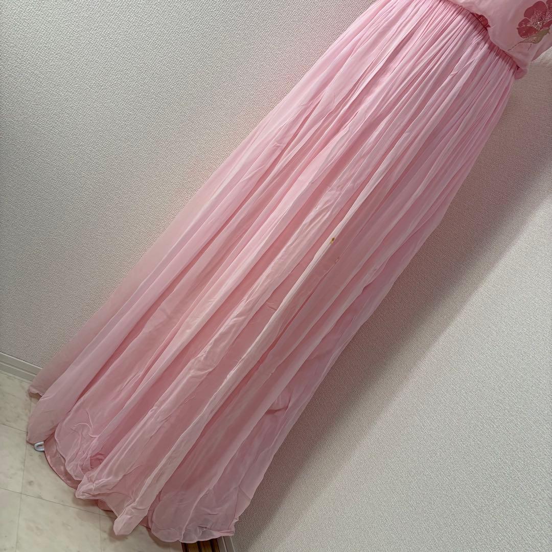 PRONUPTIA®（プロニプシア）　パリ　ピンクのシフォン　マキシドレス