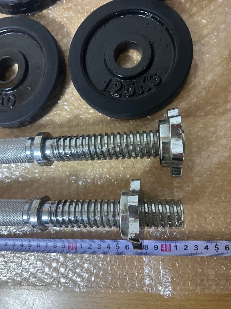 早い者勝ち　約20kg ラバー付きダンベルセット　シャフト付き