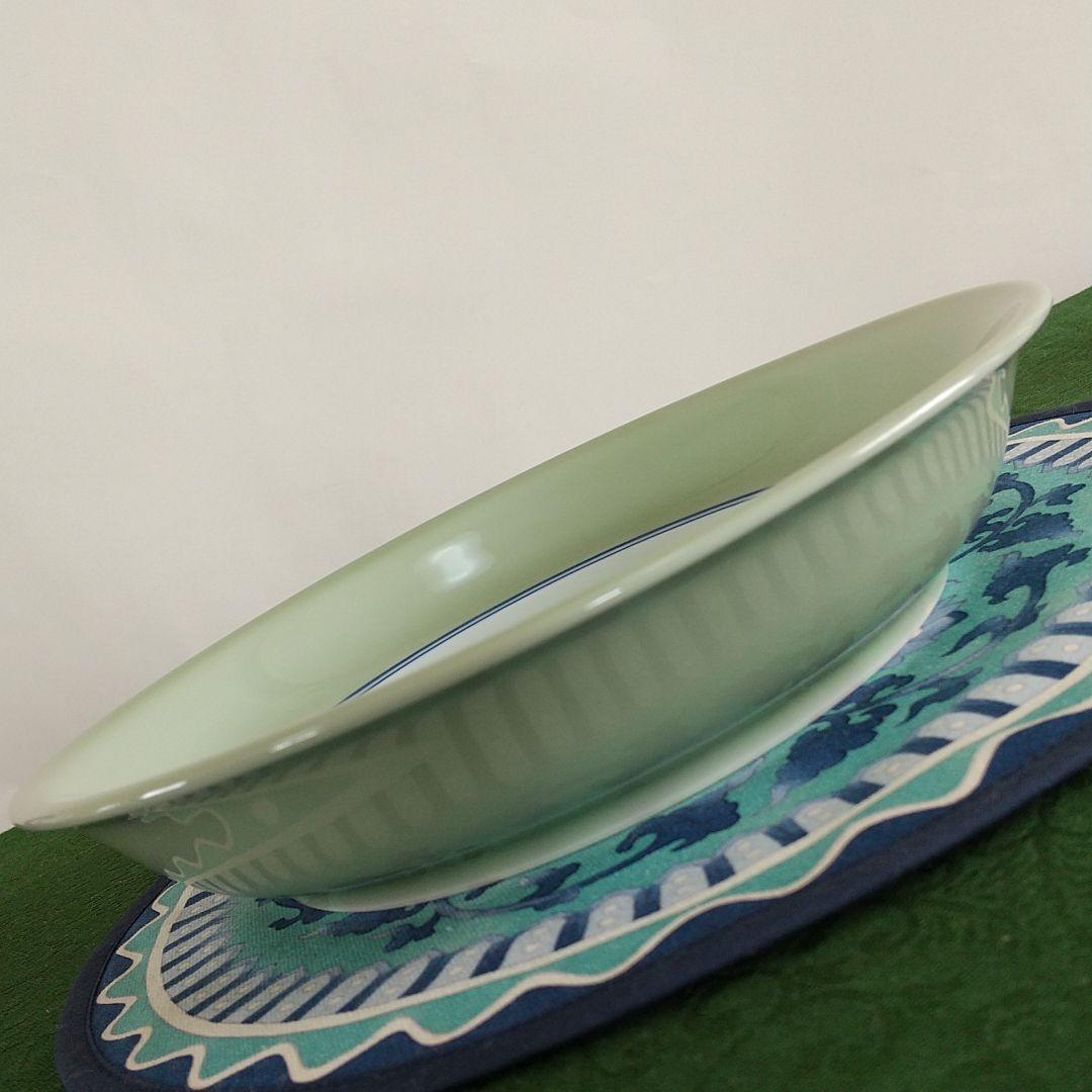 源右衛門⭐️青磁木の葉文 サラダ皿 (21cm)