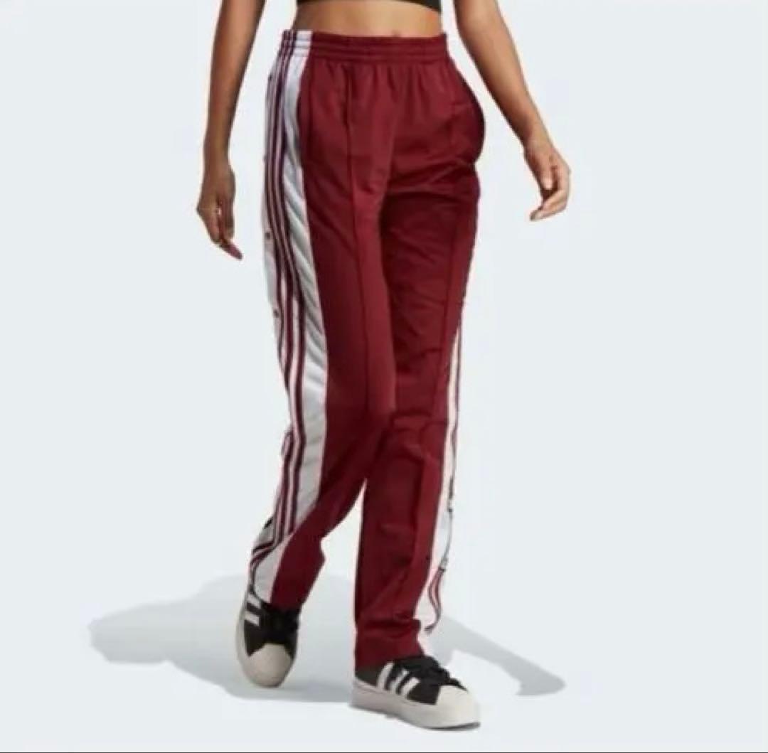 adidas アディブレイク トラックパンツ スナップパンツ バーガンディ 赤