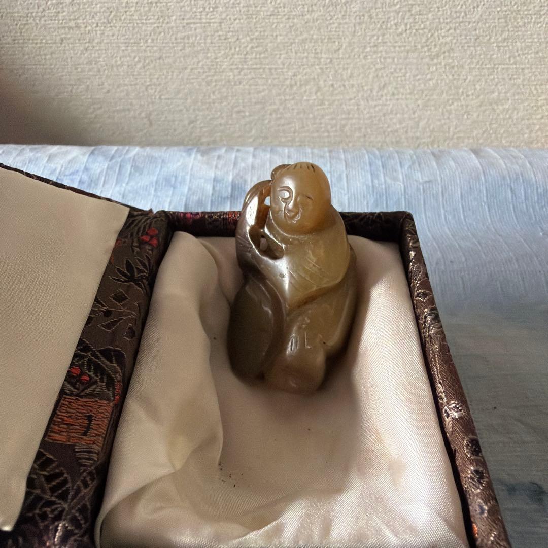 古玉　砡製 人物像 彫刻 古砡　アンティーク　中国